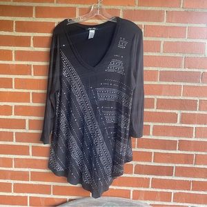 Only Nine black top with sparkly detail size XL. Pre owned, but it looks new